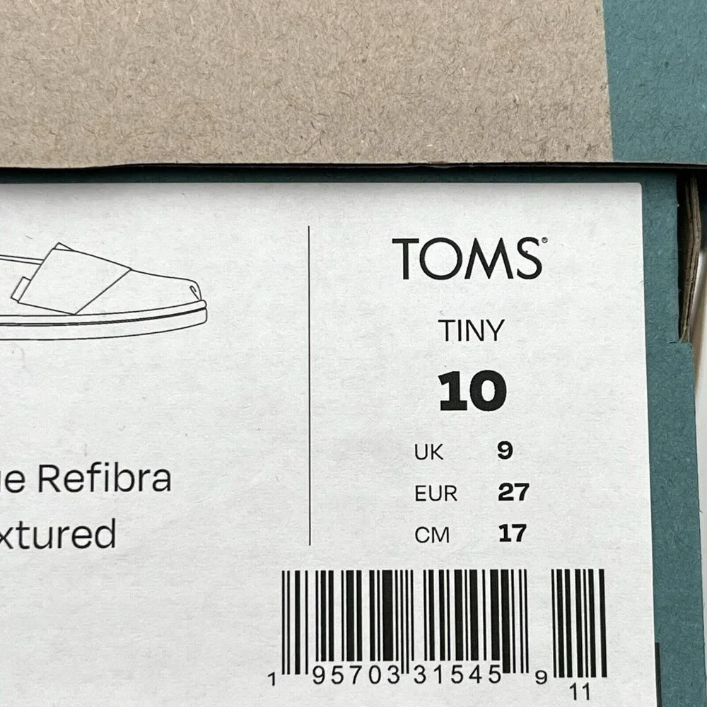 Toms Toddler Girls Alpargata Slip-on Shoes Size 10 Ocean Blue Lightweight& Comfy